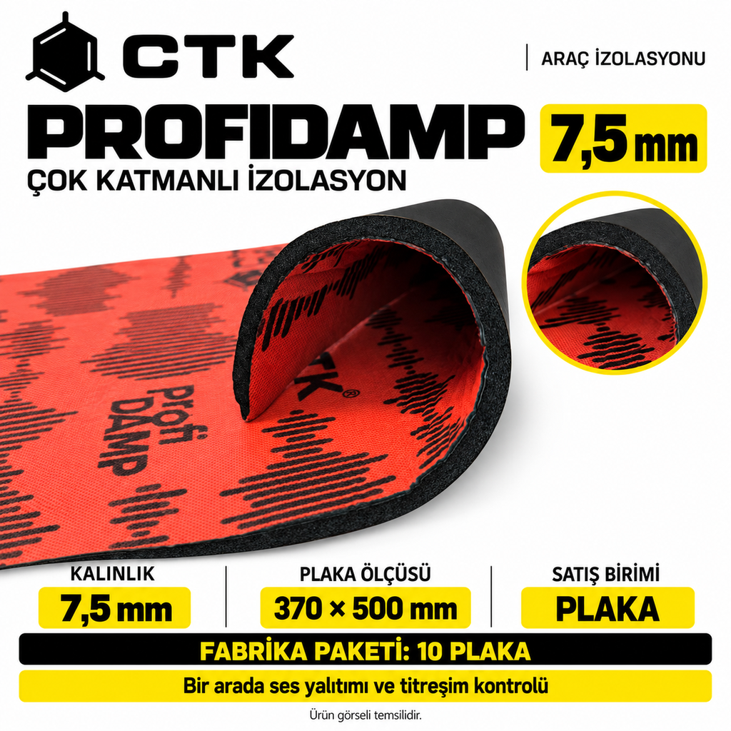 [LNV-IZ-CTK-0031] CTK Profidamp Çok Katmanlı İzolasyon 7,5 mm — 370 × 500 mm