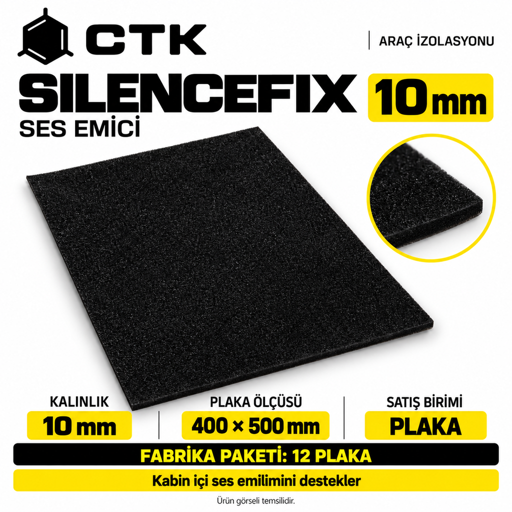 CTK Silencefix 10 mm — 1000 × 500 mm — 12 Levha Paket