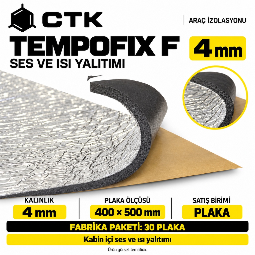 [LNV-IZ-CTK-0045] CTK Tempofix F Ses ve Isı Yalıtımı 4 mm — 400 × 500 mm
