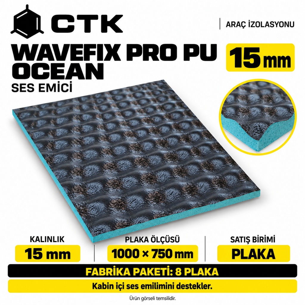 [LNV-IZ-CTK-0050] CTK Wavefix Pro Pu Ses Emici 15 mm — 1000 × 750 mm