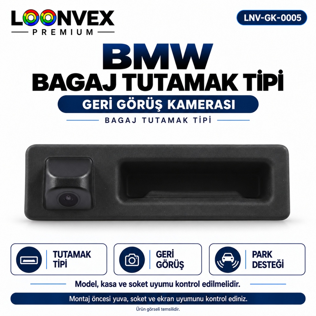 [LNV-GK-0005] LOONVEX BMW BAGAJ TUTAMAK TİPİ Geri Görüş Kamerası