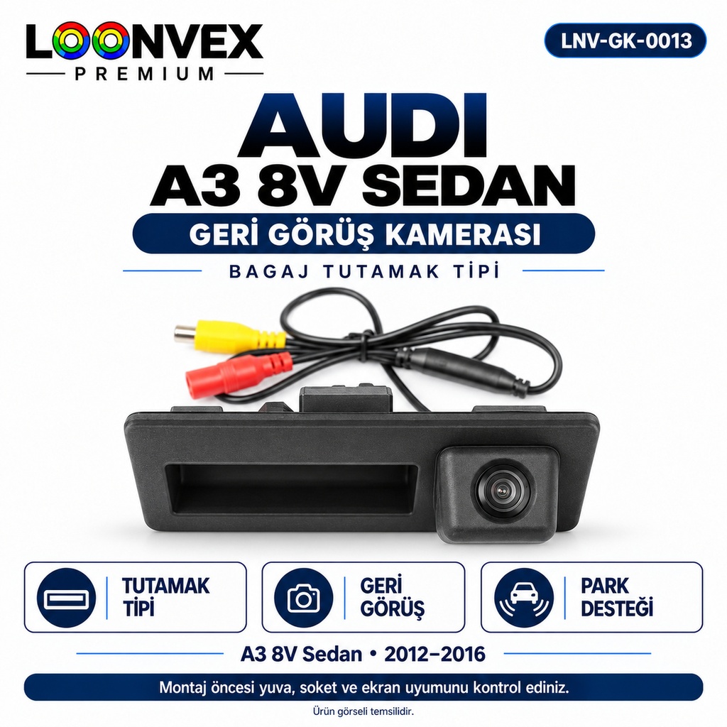 [LNV-GK-0013] LOONVEX AUDI A3 8V SEDAN Geri Görüş Kamerası