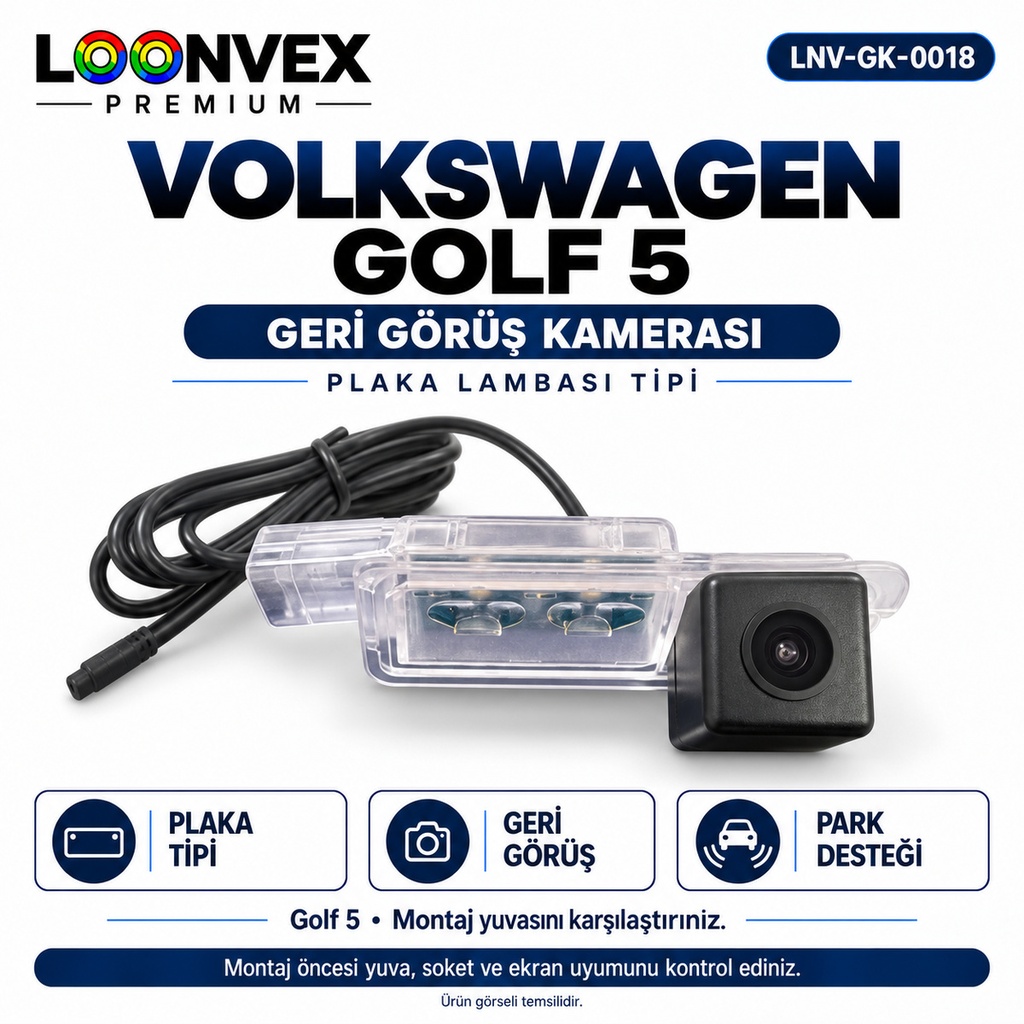 [LNV-GK-0018] LOONVEX VOLKSWAGEN GOLF 5 Geri Görüş Kamerası