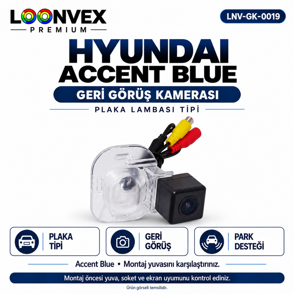 [LNV-GK-0019] LOONVEX HYUNDAI ACCENT BLUE Geri Görüş Kamerası