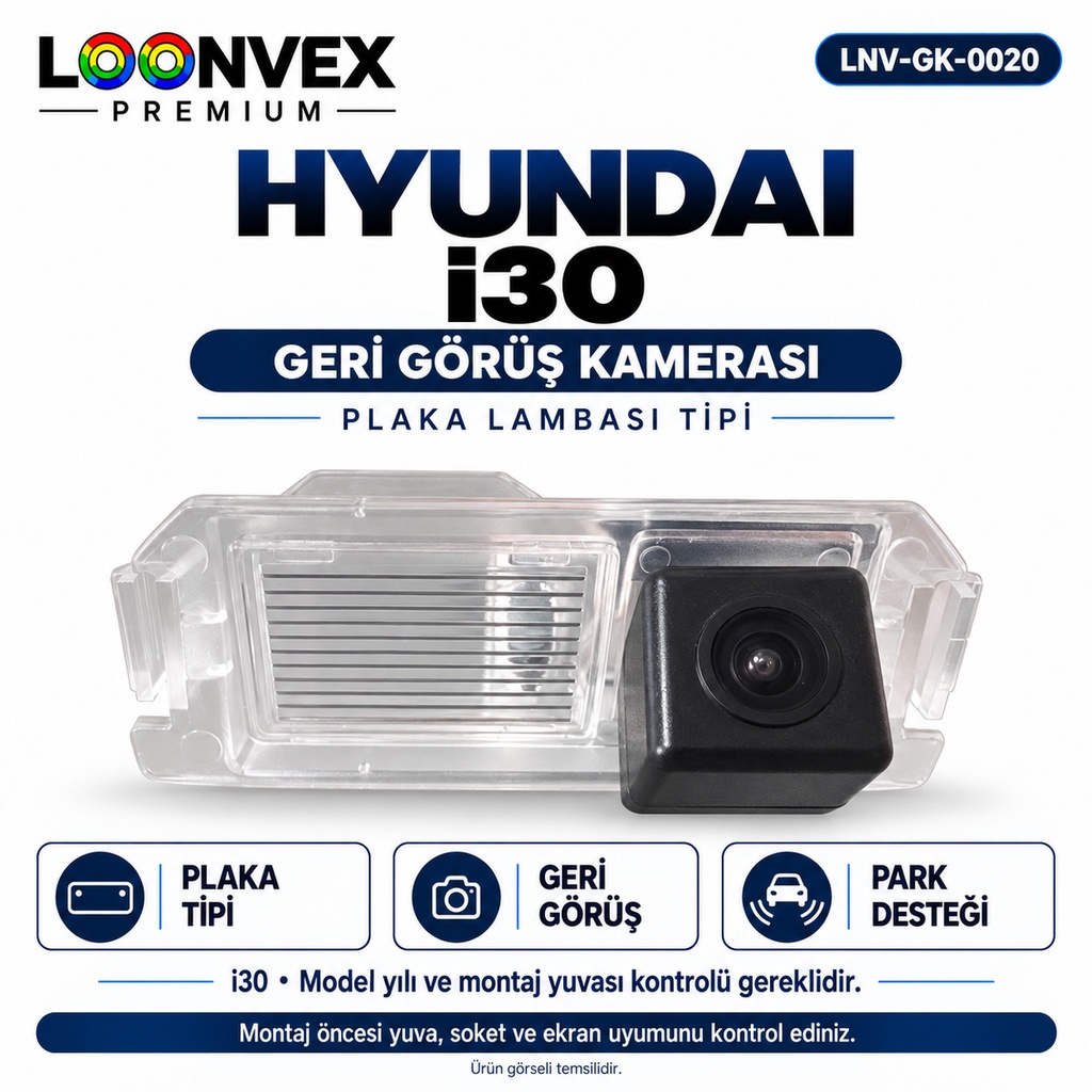 [LNV-GK-0020] LOONVEX HYUNDAI i30 Geri Görüş Kamerası