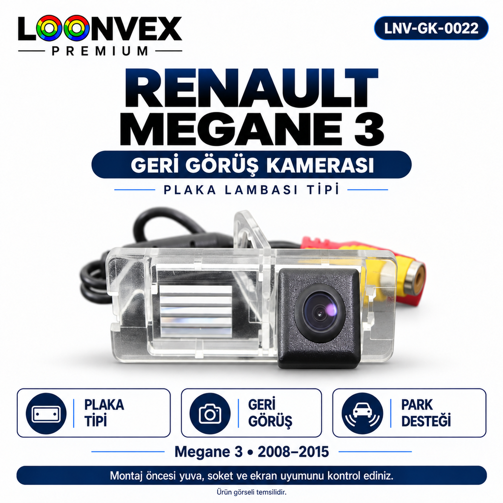 [LNV-GK-0022] LOONVEX RENAULT MEGANE 3 Geri Görüş Kamerası
