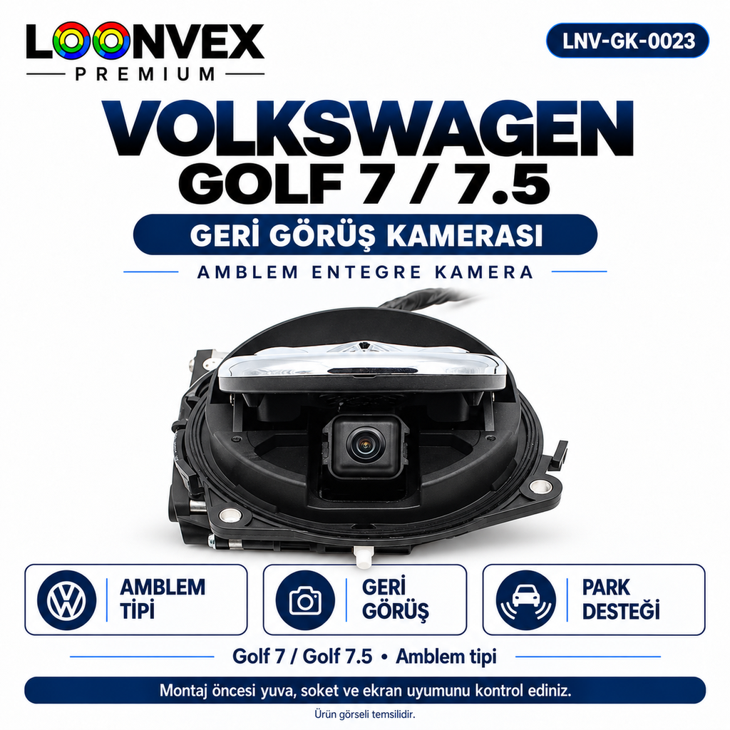 [LNV-GK-0023] LOONVEX VOLKSWAGEN GOLF 7 / 7.5 Geri Görüş Kamerası