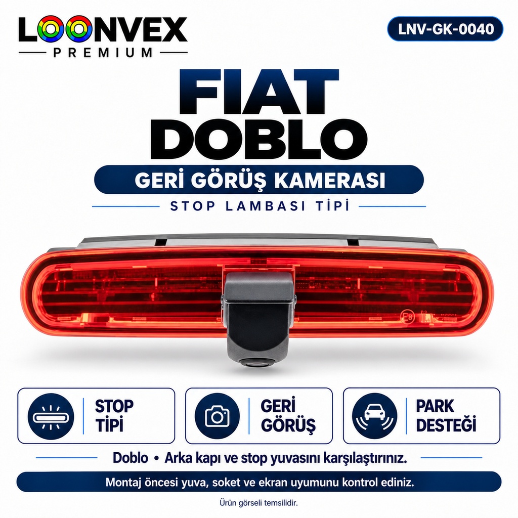[LNV-GK-0040] LOONVEX FIAT DOBLO Geri Görüş Kamerası