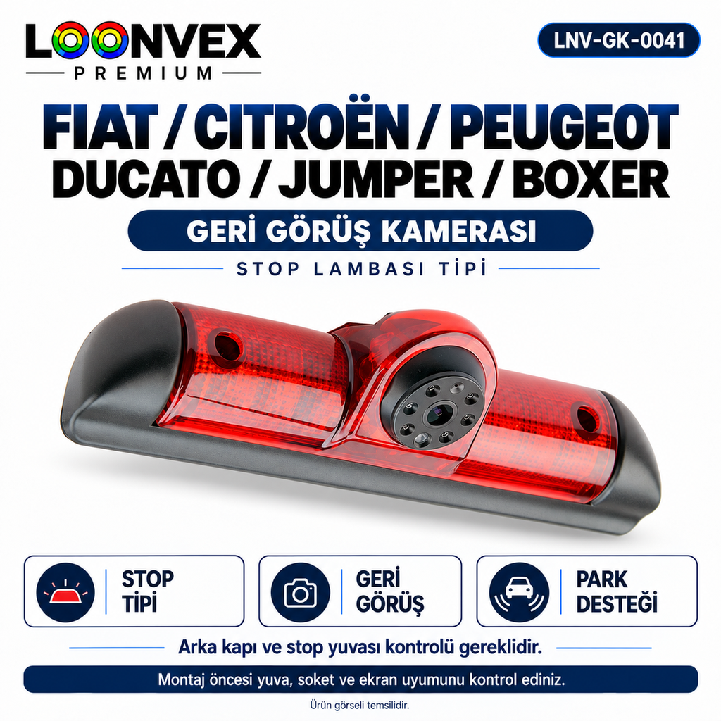 [LNV-GK-0041] LOONVEX FIAT / CITROËN / PEUGEOT DUCATO / JUMPER / BOXER Geri Görüş Kamerası