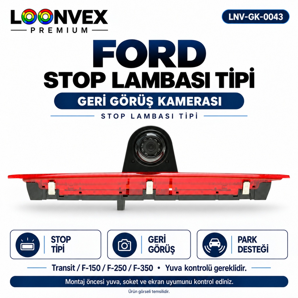 [LNV-GK-0043] LOONVEX FORD STOP LAMBASI TİPİ Geri Görüş Kamerası