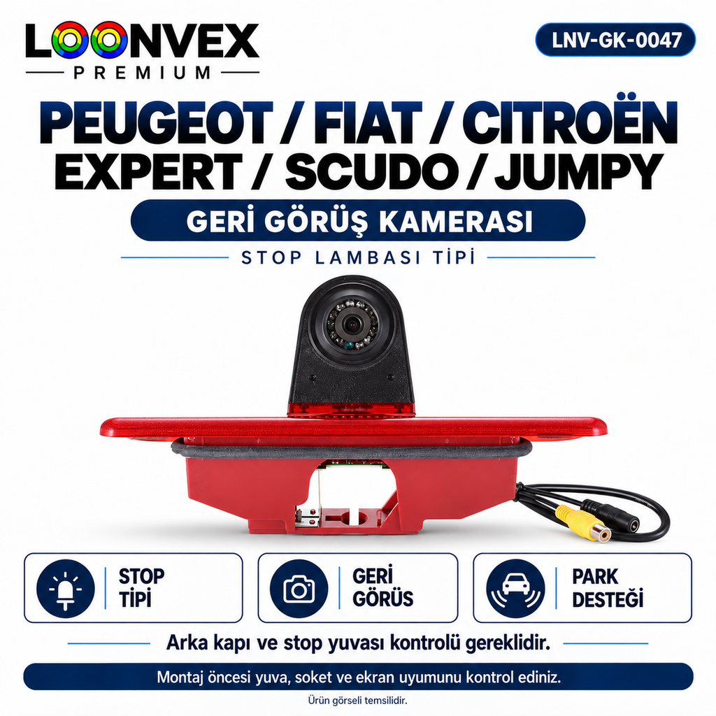 [LNV-GK-0047] LOONVEX PEUGEOT / FIAT / CITROËN EXPERT / SCUDO / JUMPY Geri Görüş Kamerası