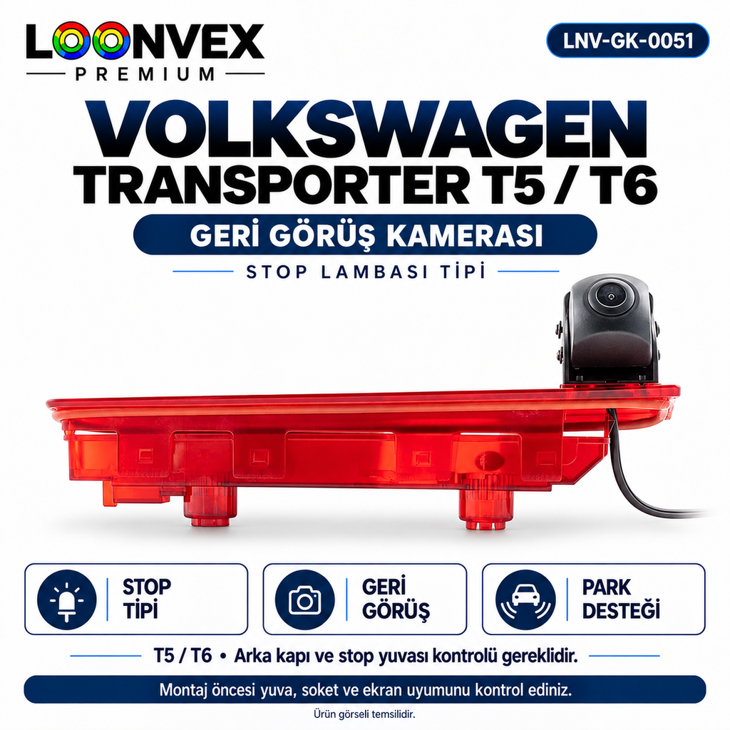 [LNV-GK-0051] LOONVEX VOLKSWAGEN TRANSPORTER T5 / T6 Geri Görüş Kamerası