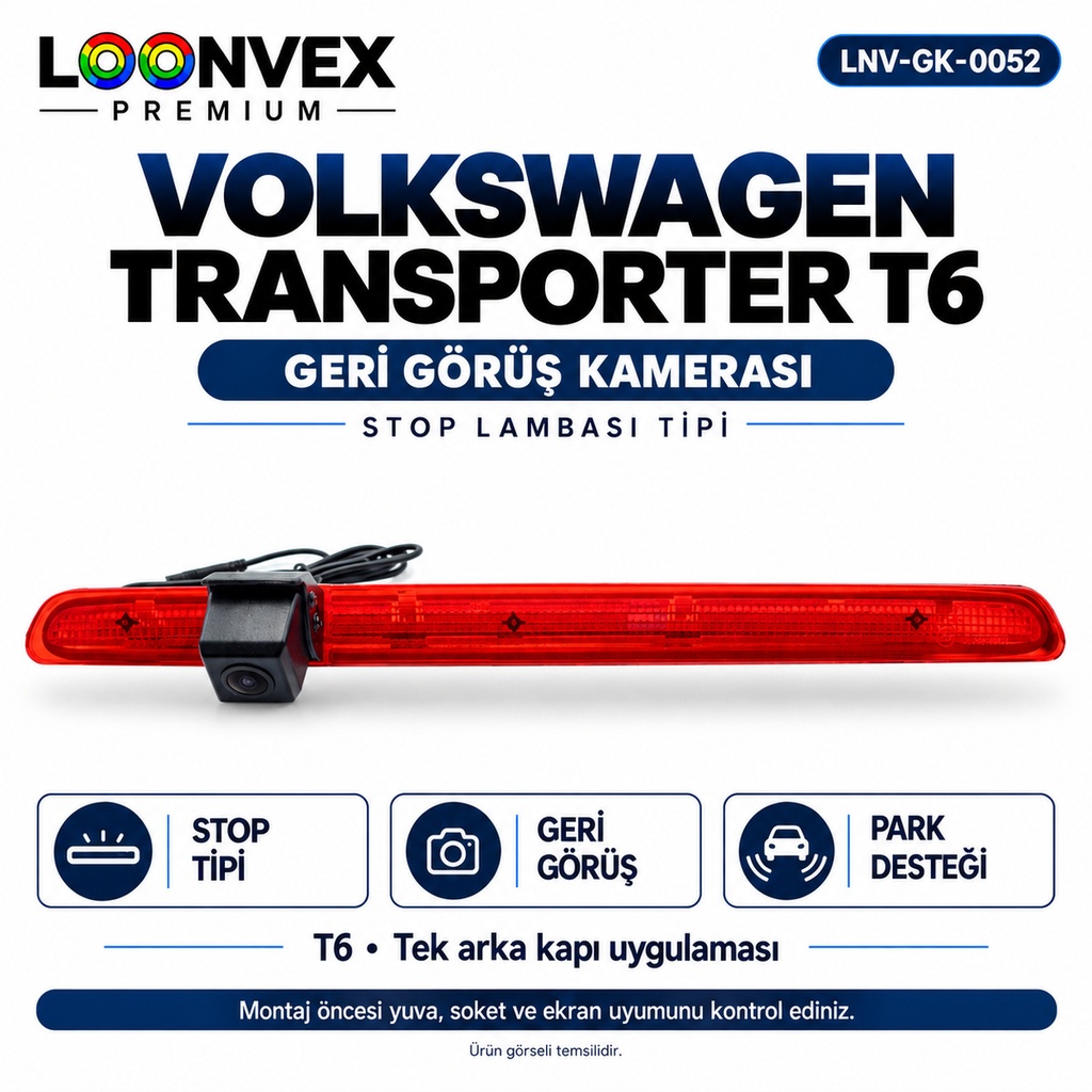 [LNV-GK-0052] LOONVEX VOLKSWAGEN TRANSPORTER T6 Geri Görüş Kamerası