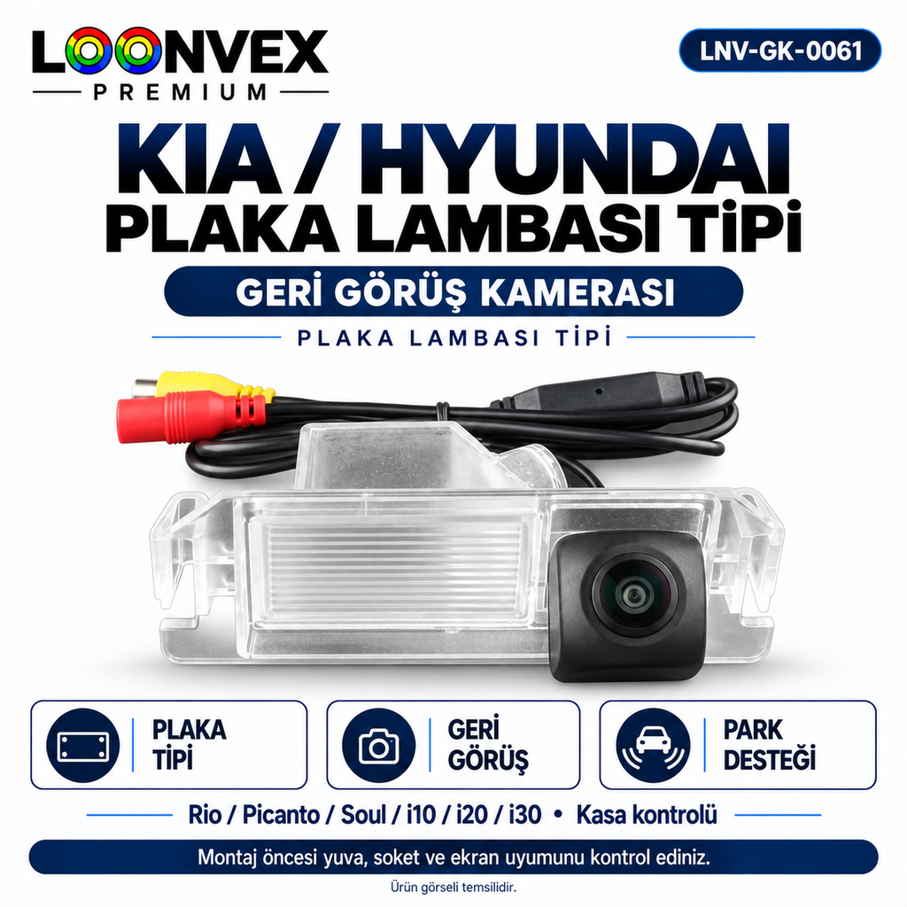 LOONVEX KIA / HYUNDAI PLAKA LAMBASI TİPİ Geri Görüş Kamerası