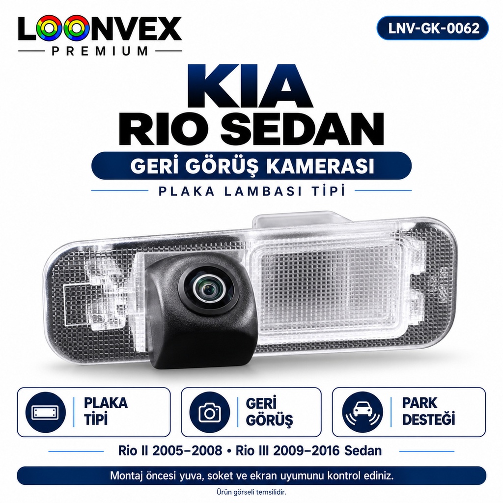 [LNV-GK-0062] LOONVEX KIA RIO SEDAN Geri Görüş Kamerası