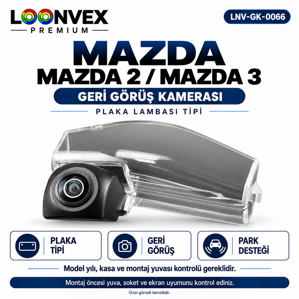 [LNV-GK-0066] LOONVEX MAZDA 2 / MAZDA 3 Geri Görüş Kamerası