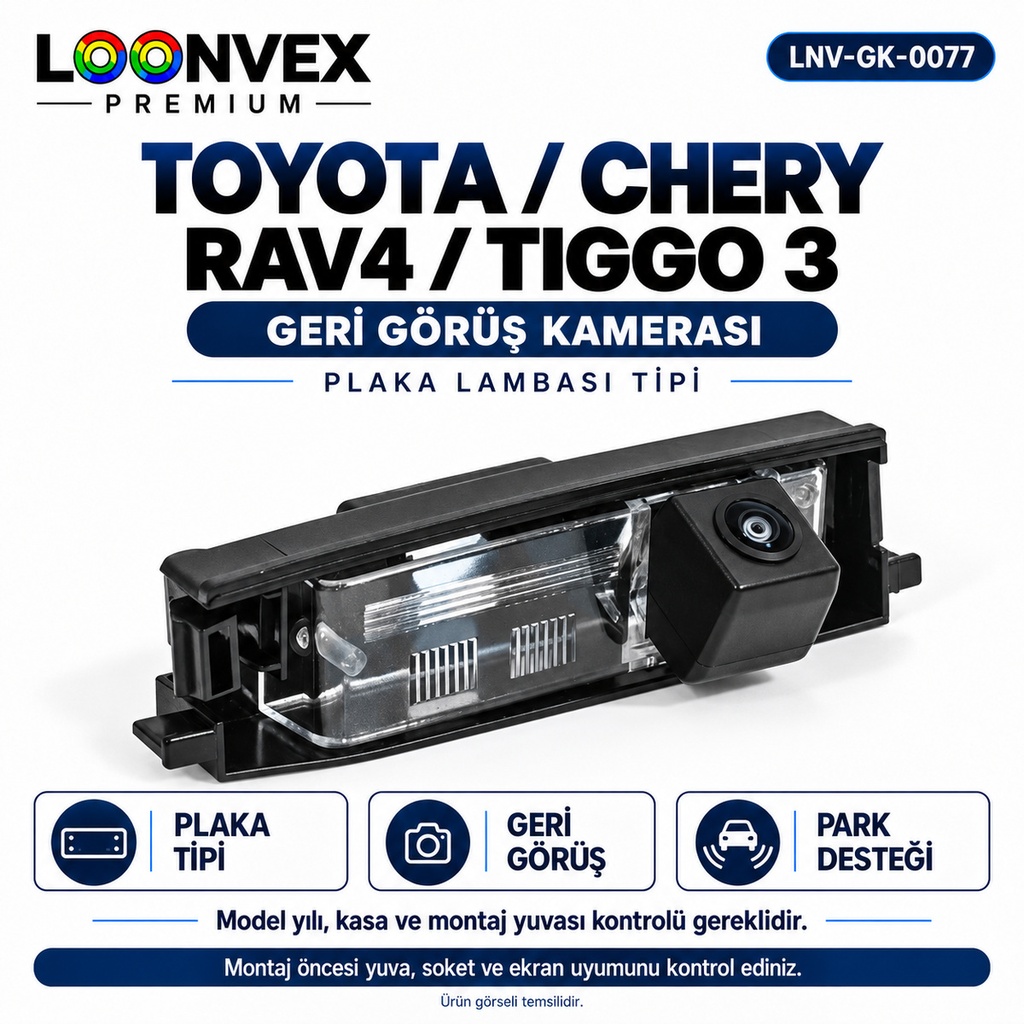 [LNV-GK-0077] LOONVEX TOYOTA / CHERY RAV4 / TIGGO 3 Geri Görüş Kamerası