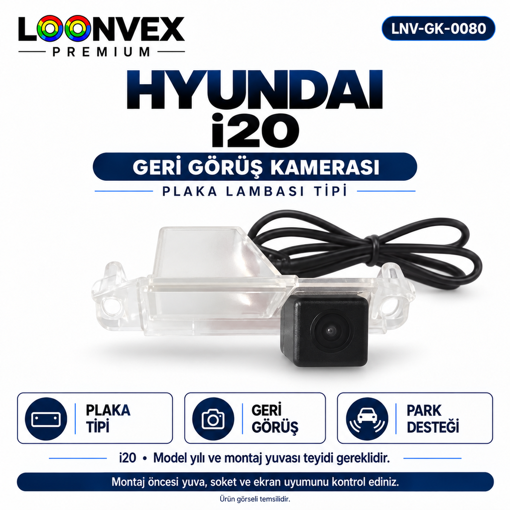 [LNV-GK-0080] LOONVEX HYUNDAI i20 Geri Görüş Kamerası