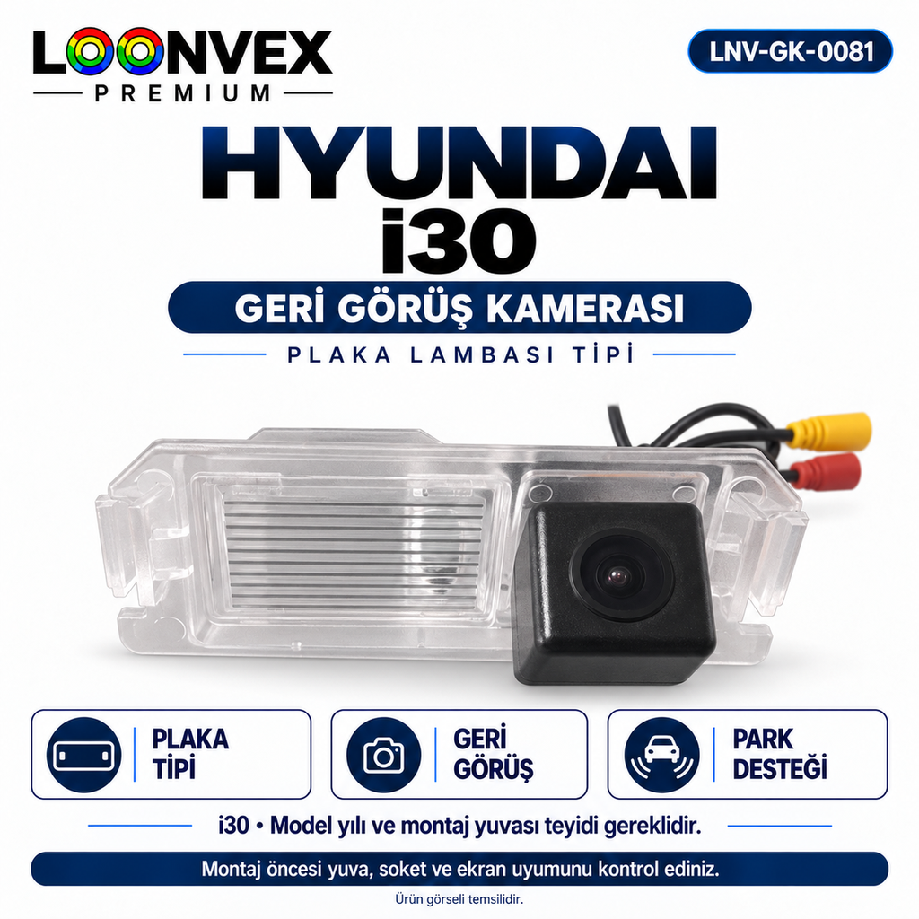 [LNV-GK-0081] LOONVEX HYUNDAI i30 Geri Görüş Kamerası