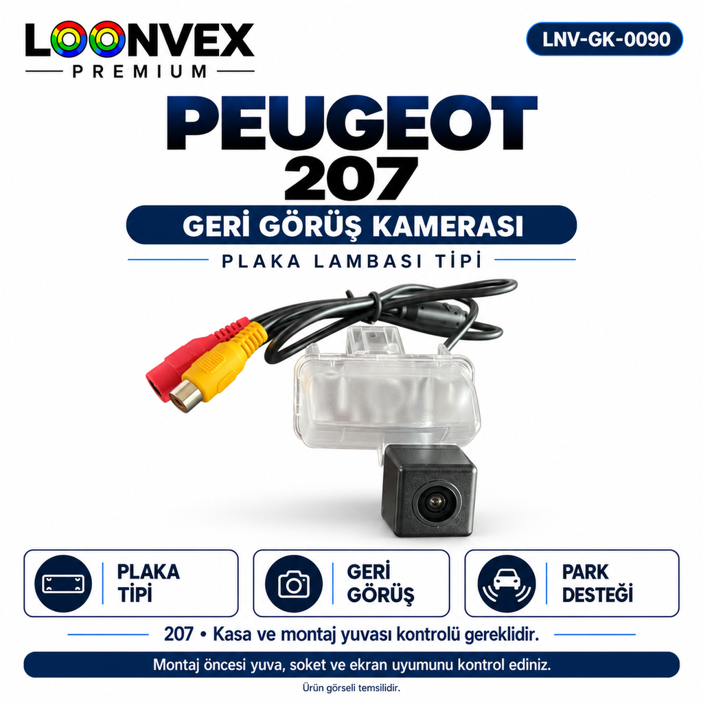 [LNV-GK-0090] LOONVEX PEUGEOT 207 Geri Görüş Kamerası
