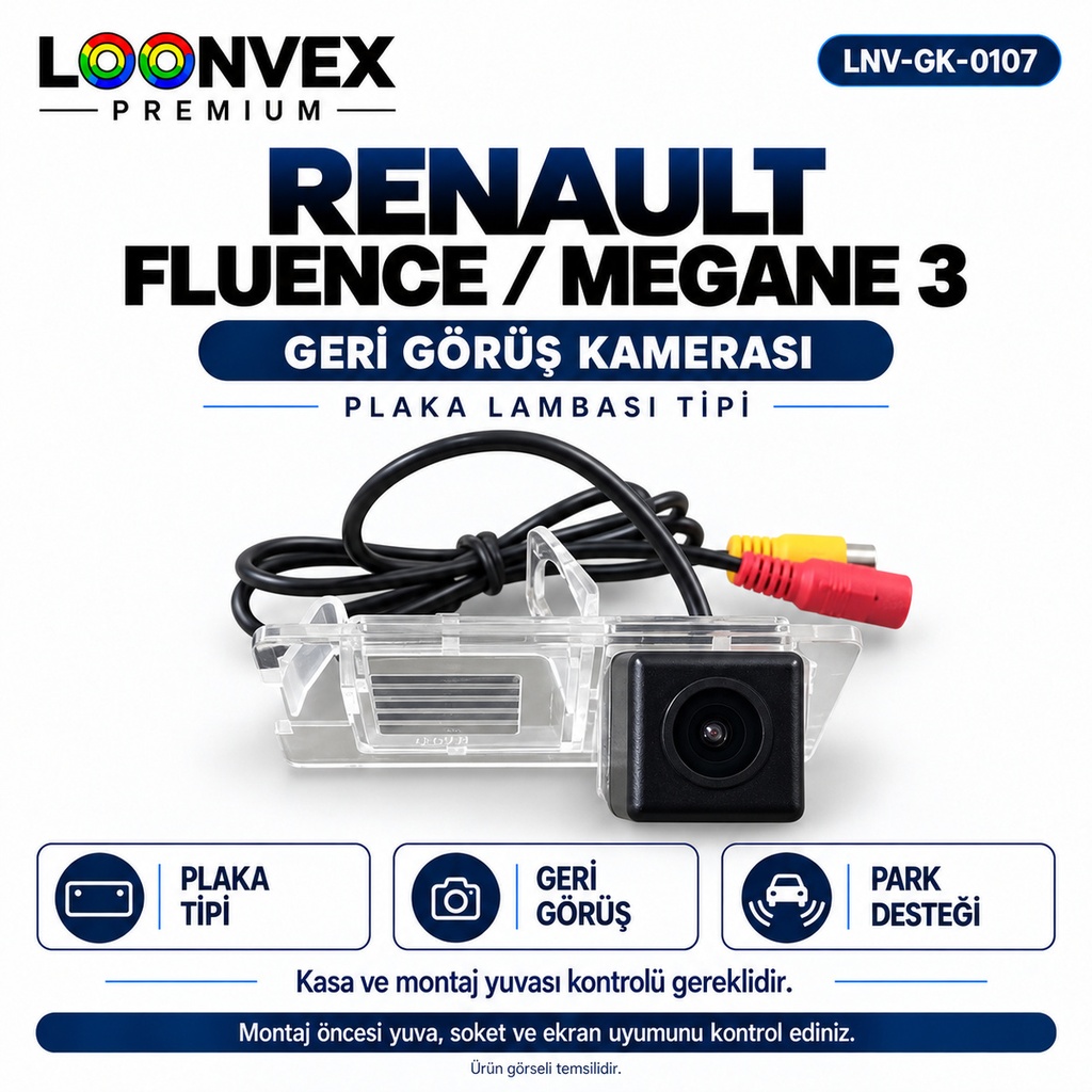 [LNV-GK-0107] LOONVEX RENAULT FLUENCE / MEGANE 3 Geri Görüş Kamerası