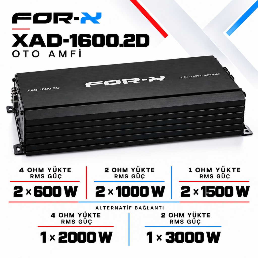 FOR-X XAD-1600.2D Oto Amfi