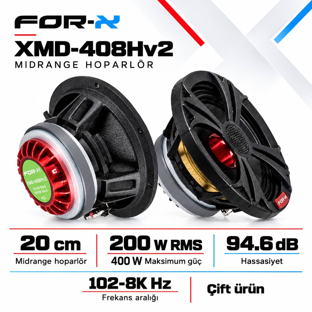 [FORX-CAT-280] FOR-X XMD-408Hv2 Midrange Hoparlör