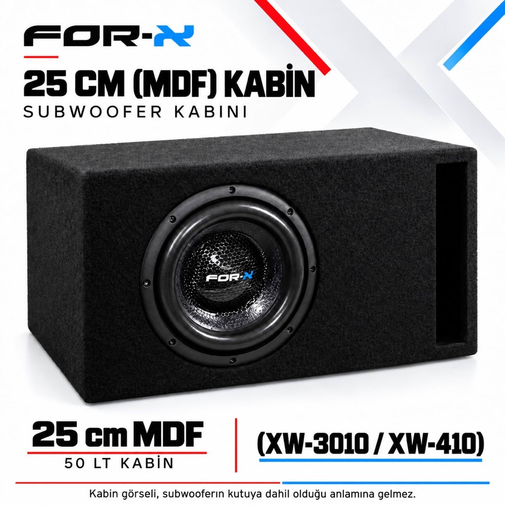 [FORX-CAT-582] FOR-X 25 CM (MDF) KABİN Subwoofer Kabini