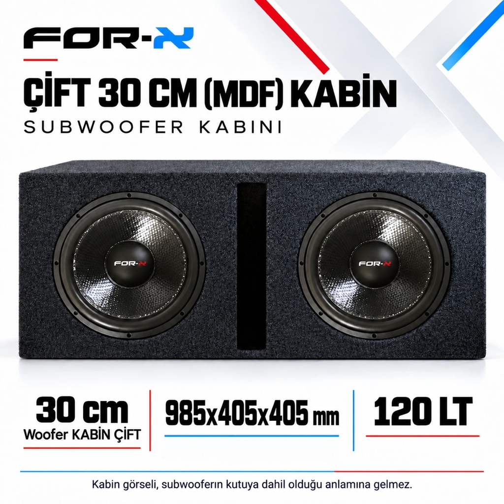 [FORX-CAT-587] FOR-X ÇİFT 30 CM (MDF) KABİN Subwoofer Kabini