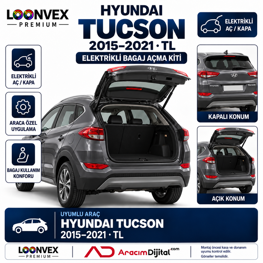 LOONVEX Hyundai Tucson TL 2015–2021 Elektrikli Bagaj Açma Kiti