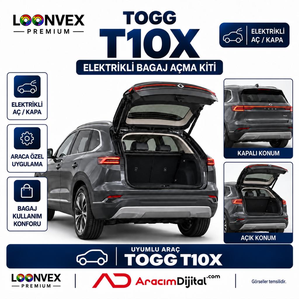 LOONVEX TOGG T10X 2023–2026 Elektrikli Bagaj Açma Kiti