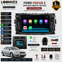 LOONVEX Premium Ford Focus 2 Siyah OEM 7 İnç Multimedya Ekran | 8 Çekirdek | 6GB RAM | 64GB