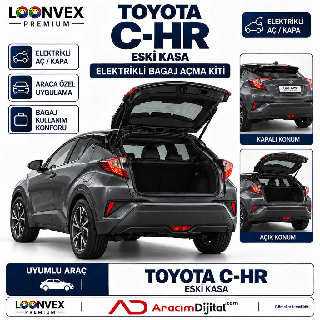 LOONVEX Toyota C-HR Eski Kasa AX10 2016–2023 Elektrikli Bagaj Açma Kiti