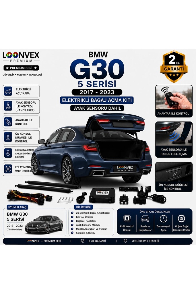 [LVX-EB-00014] BMW 3 Serisi G20 2019-2022 Uyumlu Elektrikli Bagaj Açma Kiti Ayak Sensörlü 2 Yıl Garantili