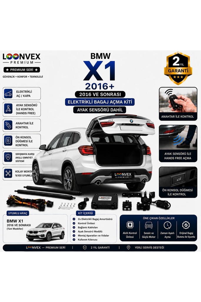 [LVX-EB-00015] BMW 5 Serisi G30 2017-2023 Uyumlu Elektrikli Bagaj Açma Kiti Ayak Sensörlü 2 Yıl Garantili