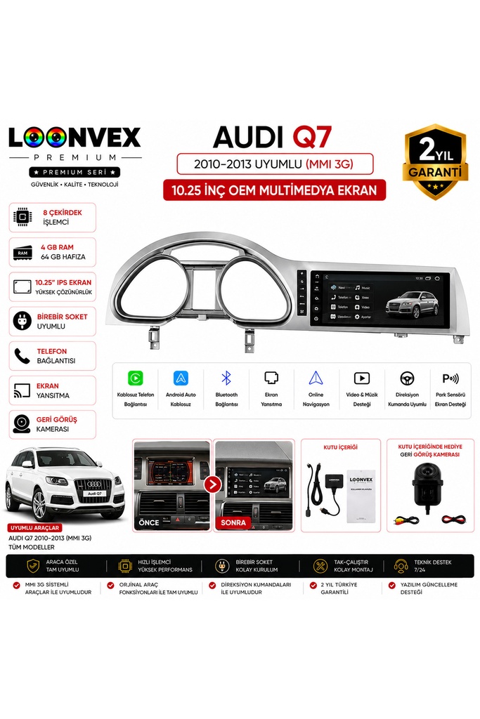[626262315810000] Audi Q7 2006-2009 MMI 2G OEM Multimedya Ekran