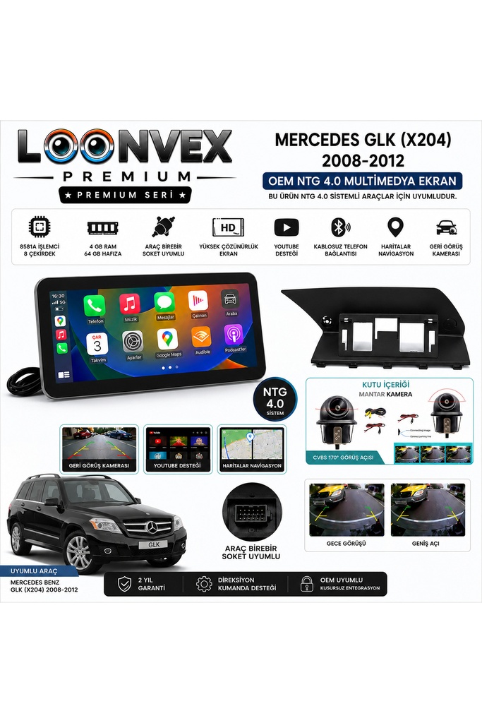 [789658974123] Mercedes Multimedya Ekran GLK X204 2008-2012 NTG 4.0