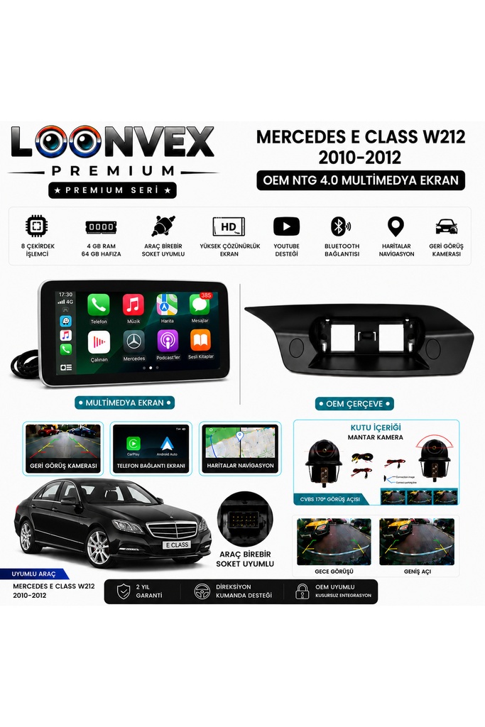 [89156516332666] Mercedes E Class Multimedya Ekran W212 2010-2012 NTG 4.0