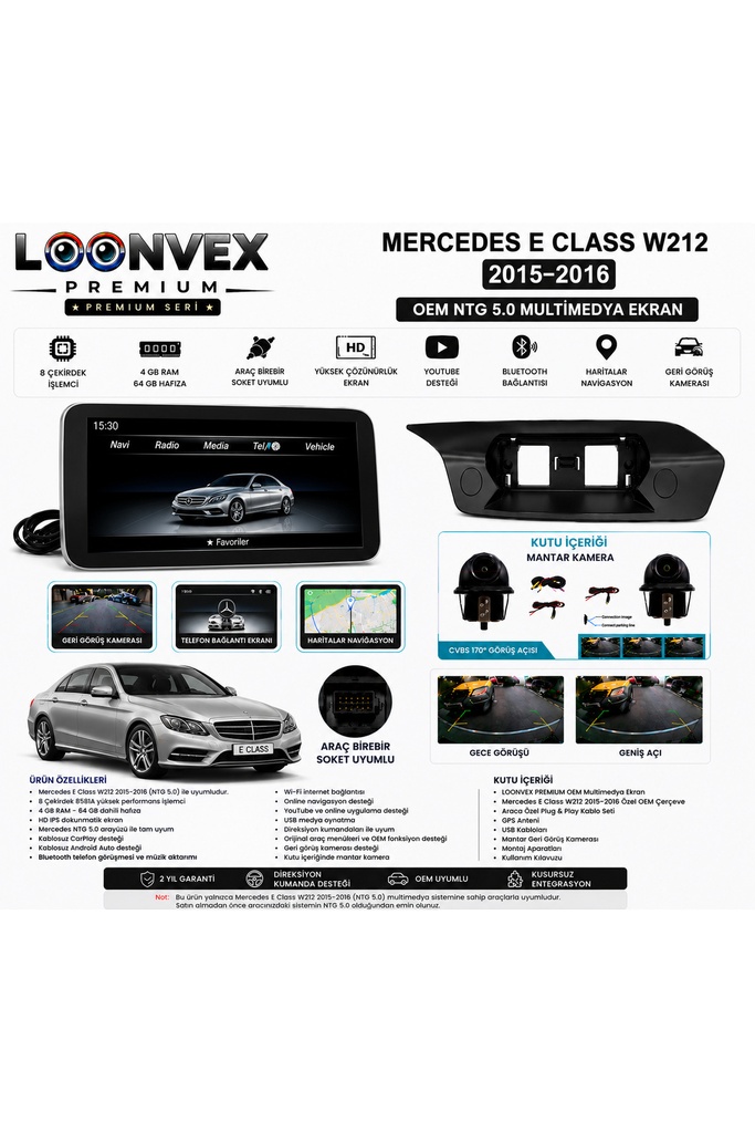 [59512558963214] Mercedes E Class Multimedya Ekran W212 2015-2016 NTG 5.0